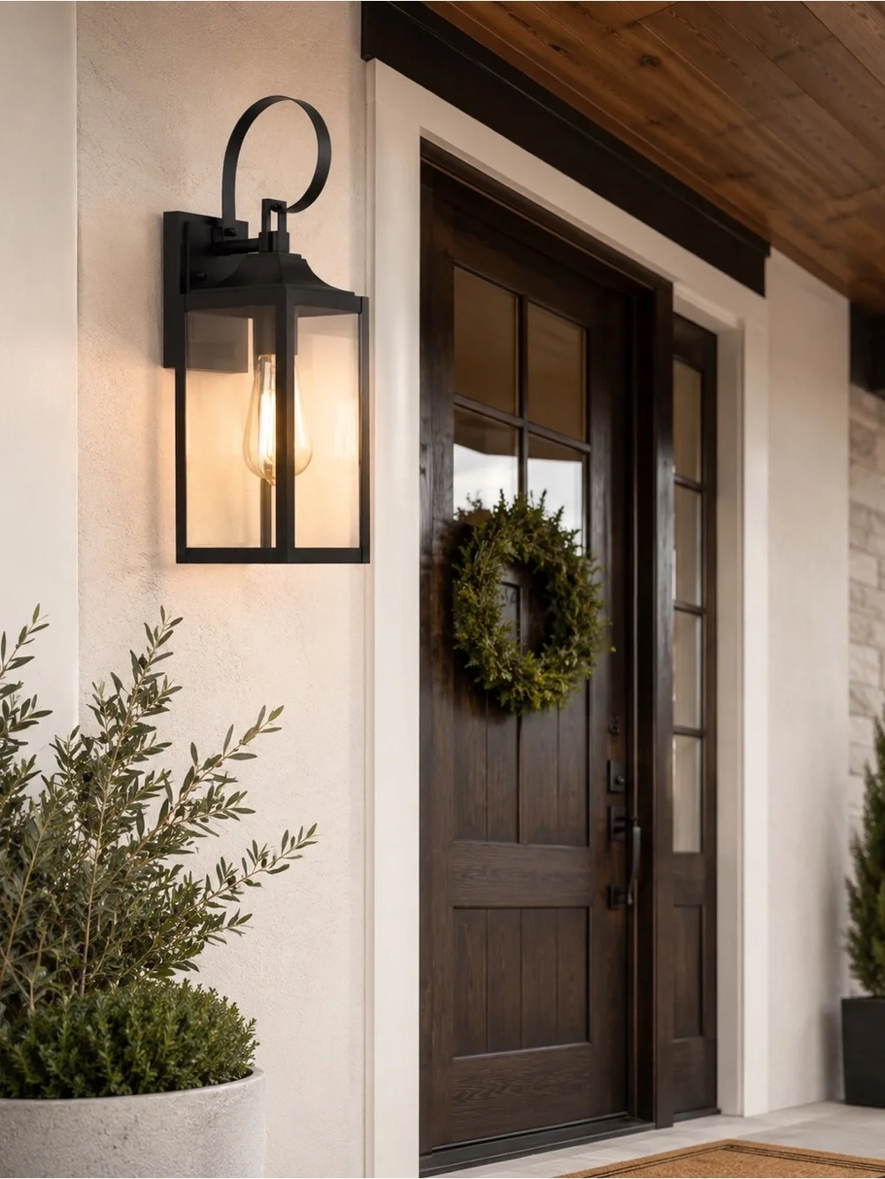 Home Decorators Havenridge Matte Black Outdoor Wall Lantern